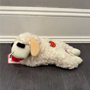 NWT Plush Lamb Chop Dog Toy - Cream and Black